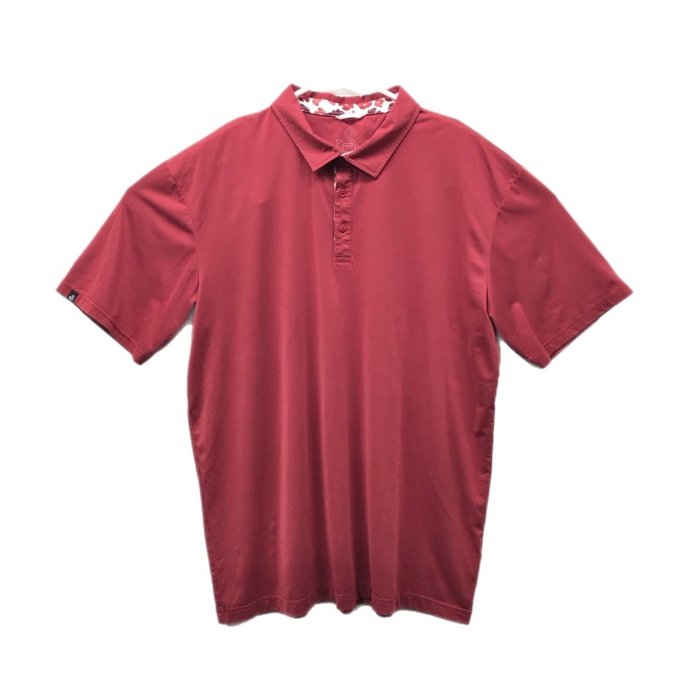 Swannies Co Floral Collar Golf Polo Shirt Mens XLarge Gray